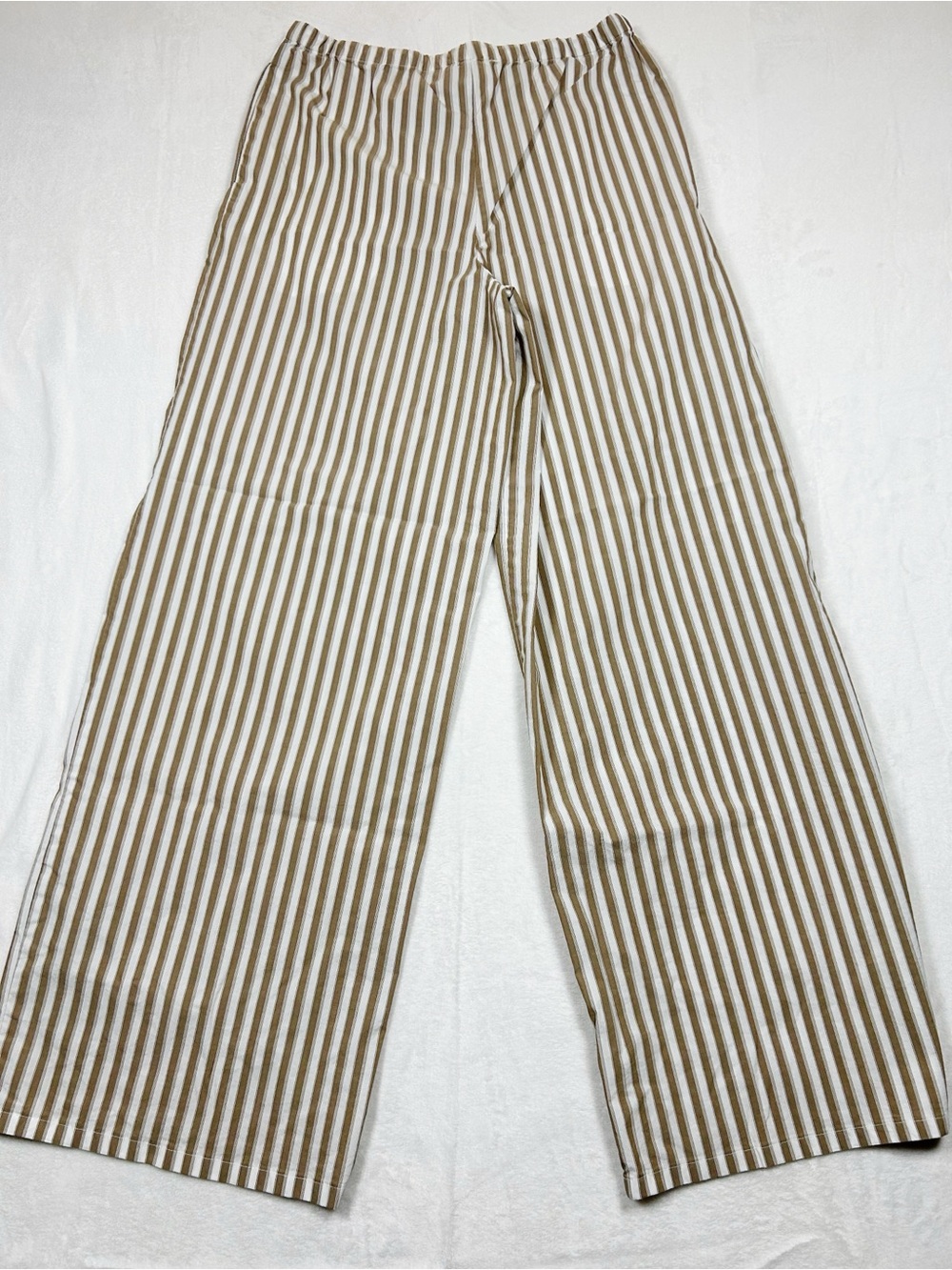 Christian Lacroix Lounge Pants XS Brown and White Beaded Drawstring Wide Leg - Picture 6 of 7